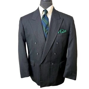 JEFFREY BANKS MENS DUBBLE BREASTED BLAZER WOOL BLEND, SIZE 42R AMAZING☑️